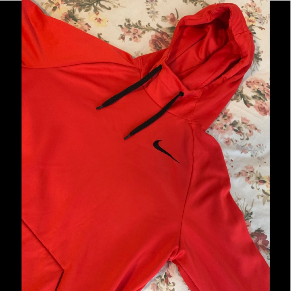 Red Nike athletic hoodie